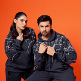 Black Unisex Graphic Fleece Tracksuit