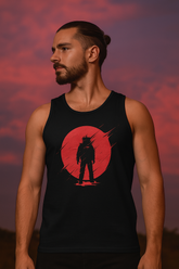 Blood‑Moon Ronin Tank – Jet Black | 100% Cotton