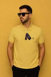 Sunburst‑Yellow Polo Shirt – Classic Fit | 100% Cotton Piqué