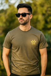 MEER Crown Crest Tee – Olive Green | 100% Cotton