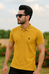 Golden‑Mustard Polo Shirt – Classic Fit | 100% Cotton Piqué