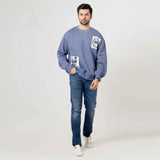 Slate Blue Patchwork Pullover
