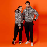 Monochrome Graphic Fleece Hoodie