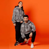 Monochrome Graphic Fleece Hoodie