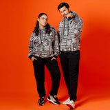 Monochrome Graphic Fleece Hoodie