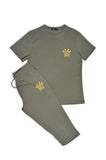 MEER Crown Tracksuit Set – Olive Green | Ultra‑Soft Cotton Blend