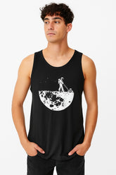 Space‑Mower Tank – Cosmic Black | 100% Cotton