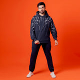 Unisex Blue Graphic Fleece Tracksuit