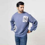 Slate Blue Patchwork Pullover