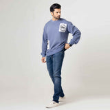 Slate Blue Patchwork Pullover