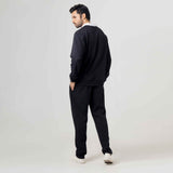 Black Graphic Collared Pullover