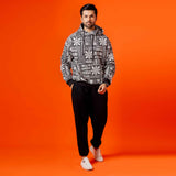 Monochrome Graphic Fleece Hoodie